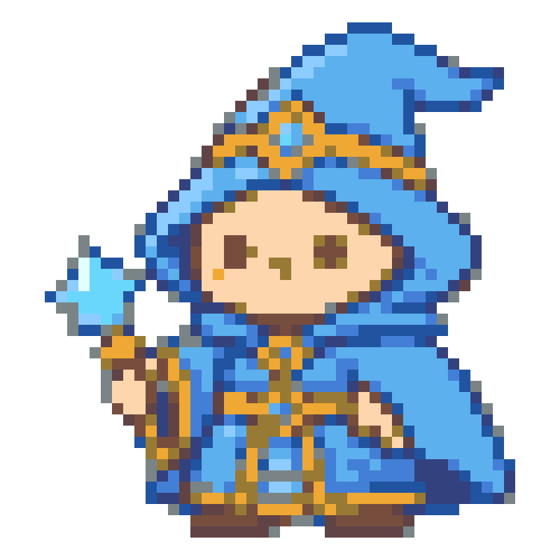 The cute chibi little magician wields a star wand