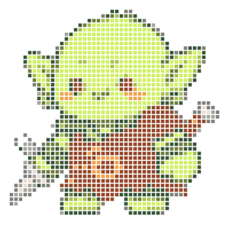 Chibi-style cute sword-wielding little green goblin image