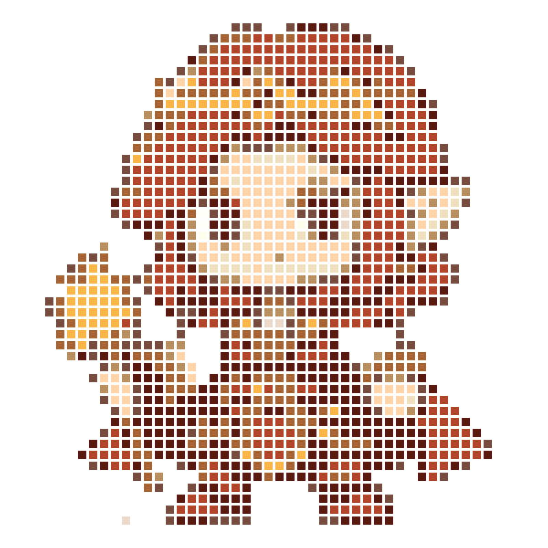 Chibi Red-Haired Elf Mage wields a glowing star staff