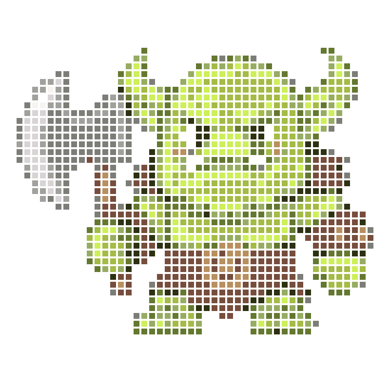 A cute and fierce chibi-style axe-wielding orc