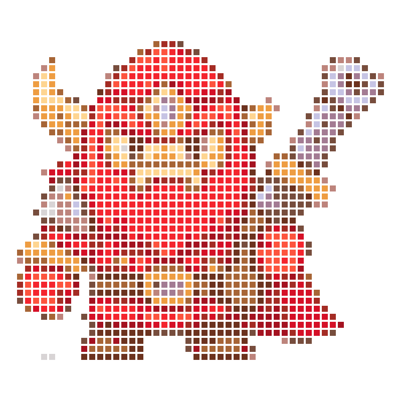 Chibi-style Viking warrior with a musket in red gear