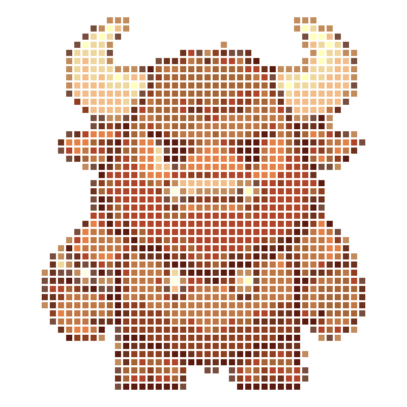 A chibi version of the fierce, furious original bison cartoon character