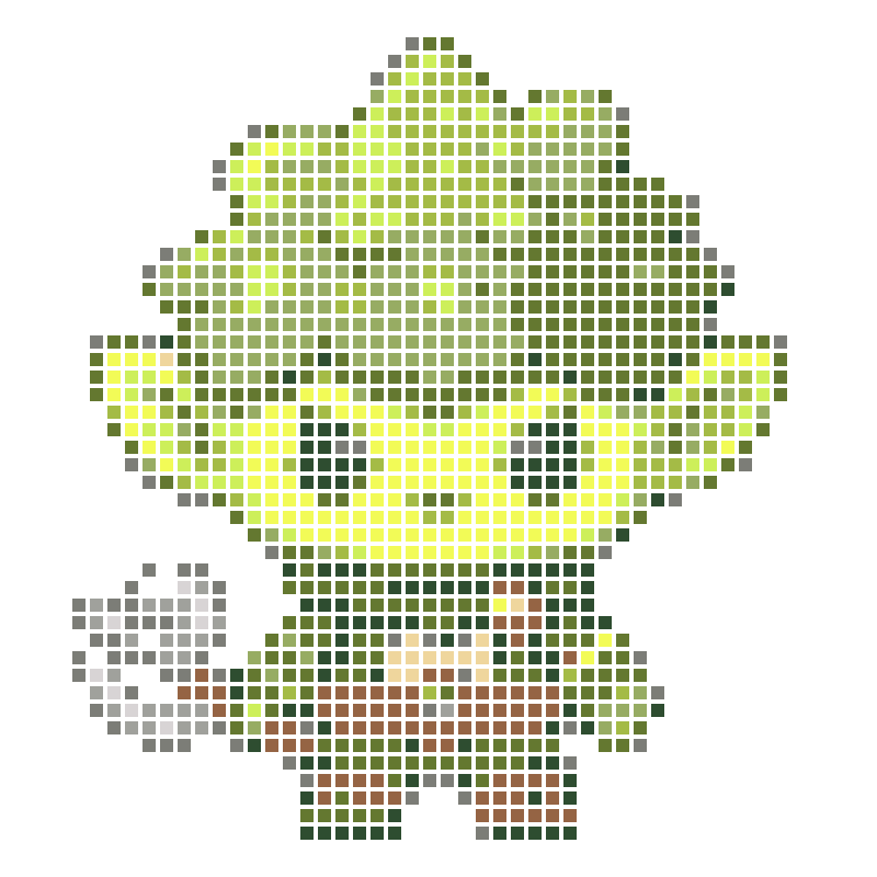 Cute chibi-style Forest Elf warrior cartoon character