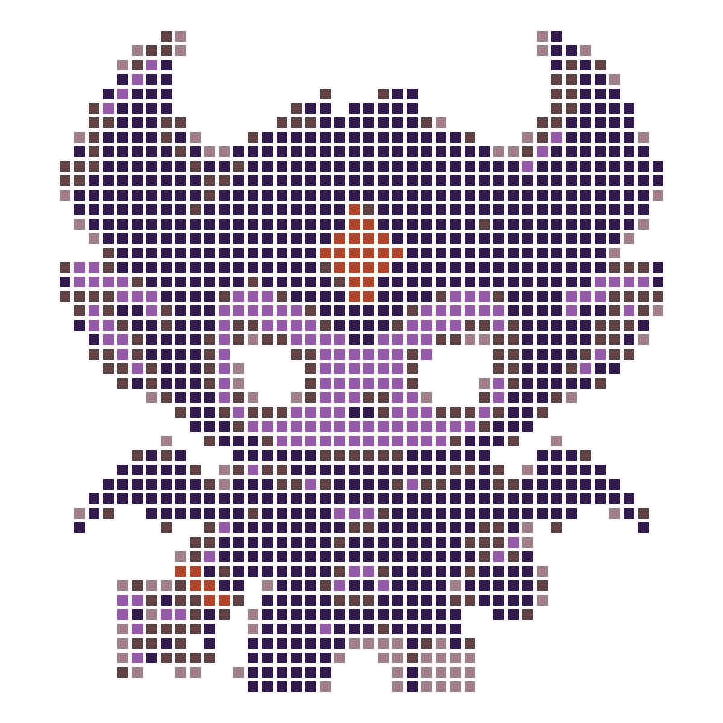 A cute and chibi-style little demon warrior cartoon character