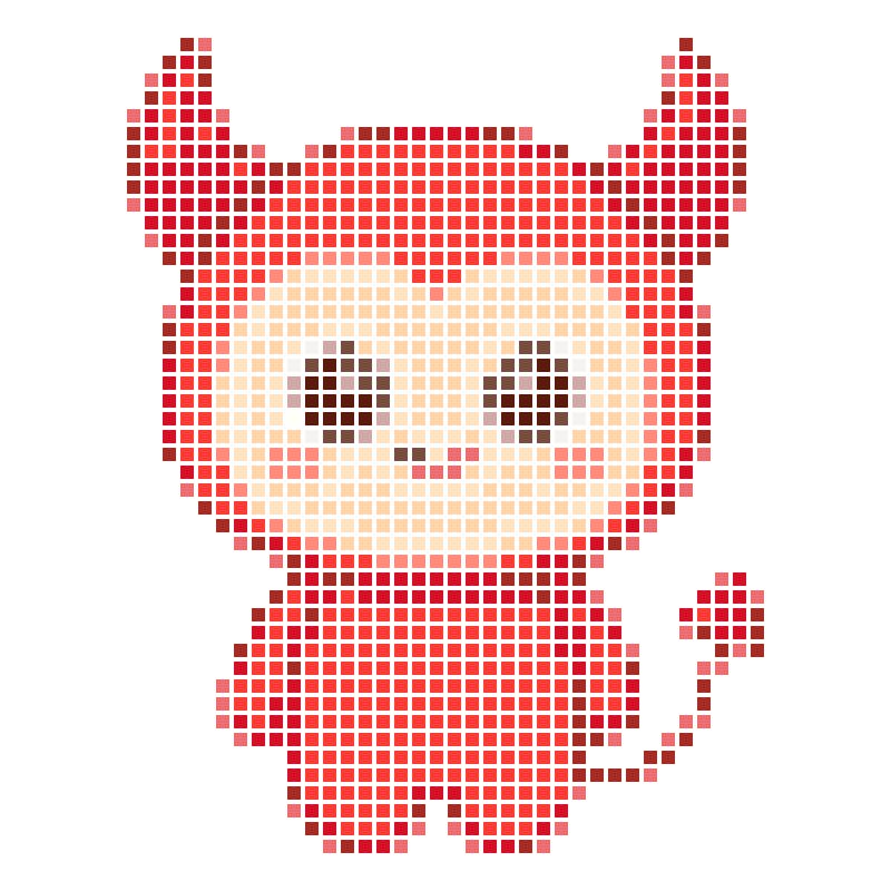 Cute chibi-style red little devil cartoon character