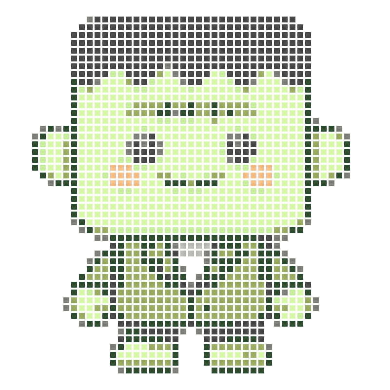 Cute chibi-style Frankenstein cartoon character design