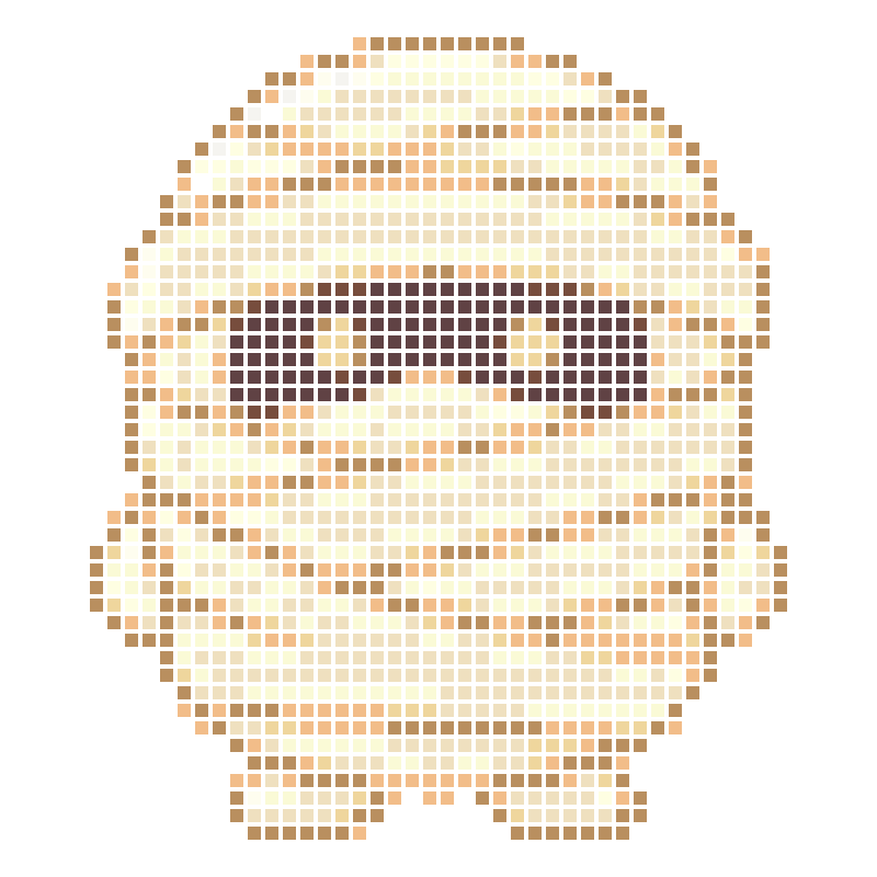 A cute and silly cartoon mummy figure