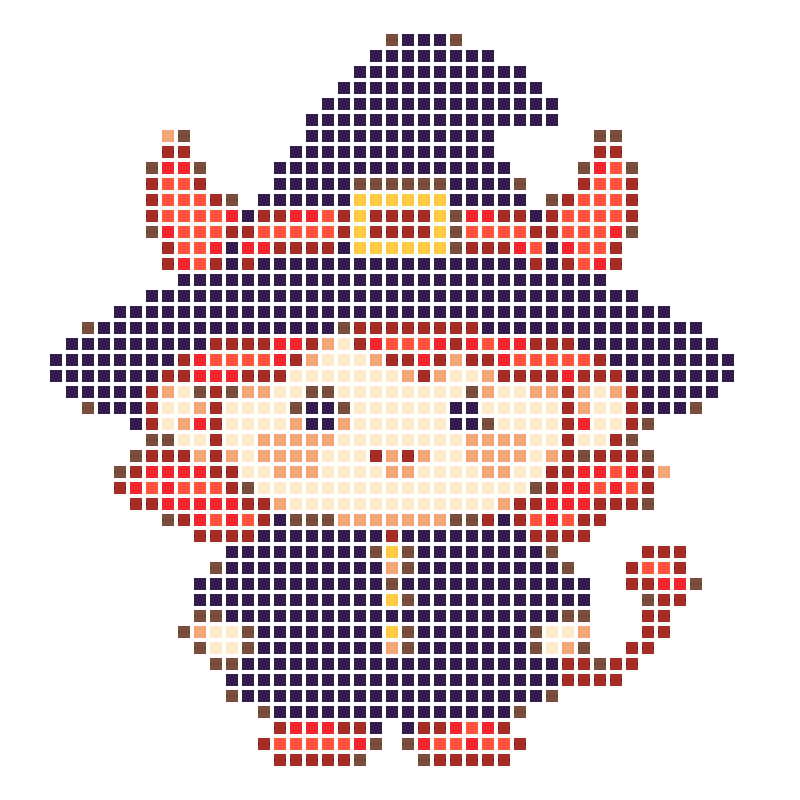 Playful and cute little demon witch cartoon character
