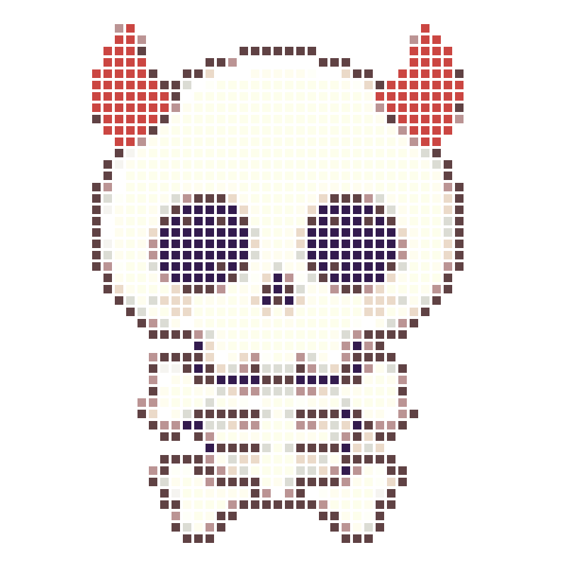 Cute little devil skeletons with cute cartoon characters