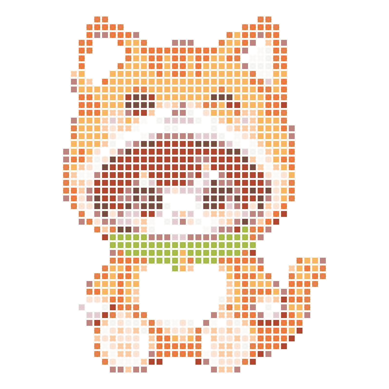 An adorably cute cartoon child wearing an orange cat jumpsuit