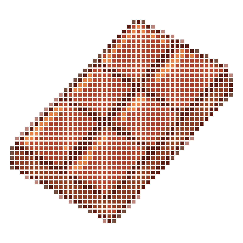 Six-compartment chocolate blocks in a simple cartoon style