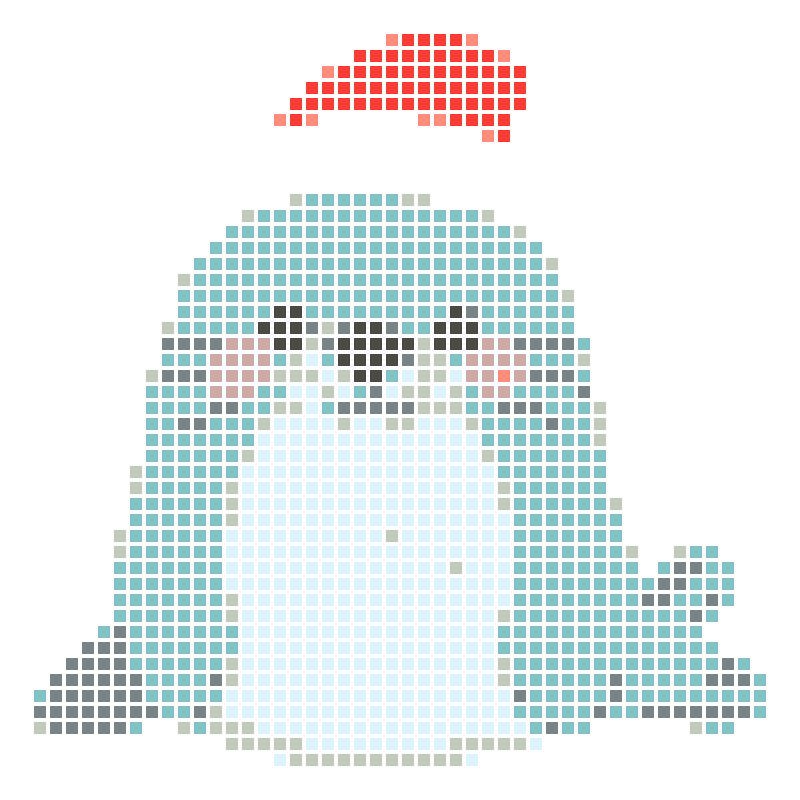 A soft, cute cartoon seal with a little red hood on its head