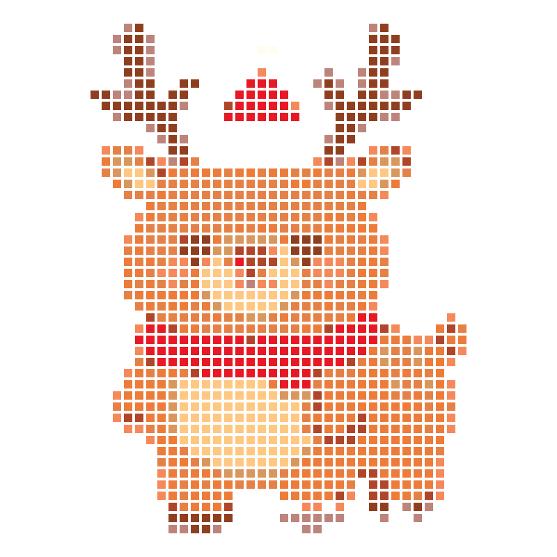 Cute cartoon Christmas reindeer wearing Christmas hats