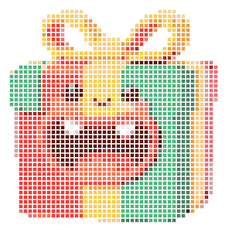 Adorable anthropomorphic gift boxes with lively expressions full of joy