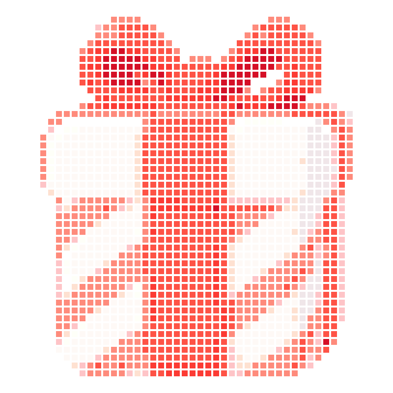 3D cartoon-style red and white stripe gift box