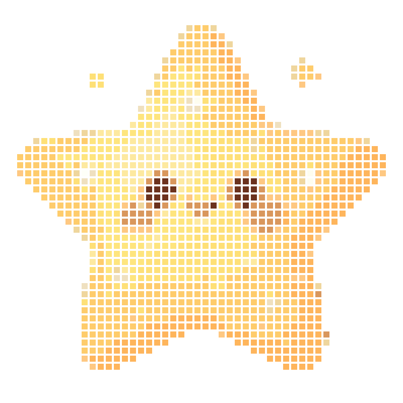 Cute and soft smiling stars, sparkling and incredibly healing