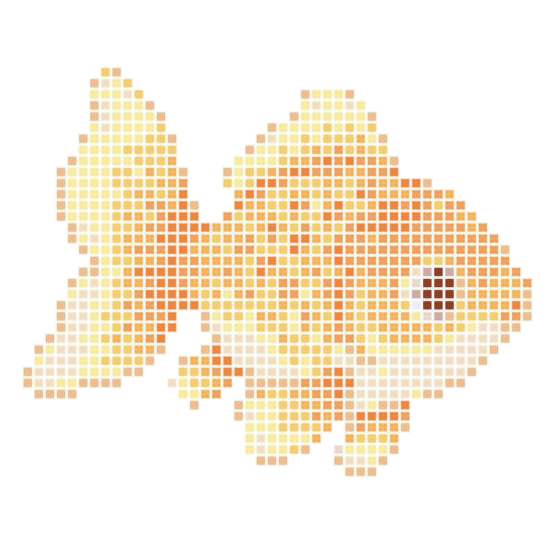 Cute cartoon orange and gold goldfish illustration