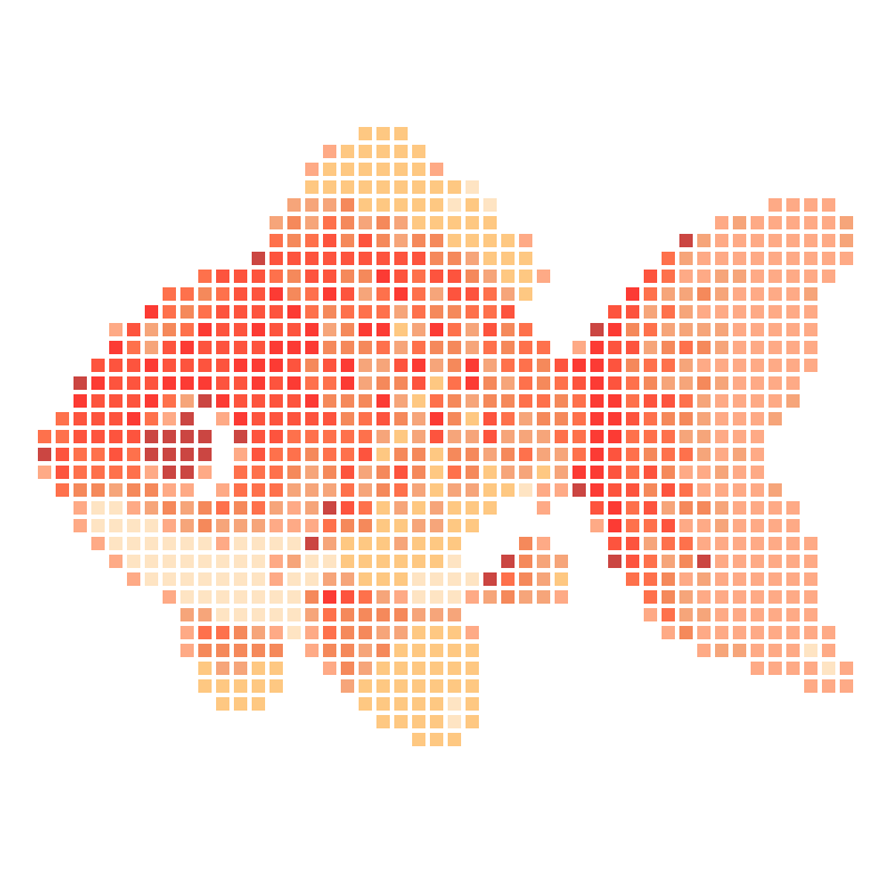 A lively and adorable cartoon red goldfish image