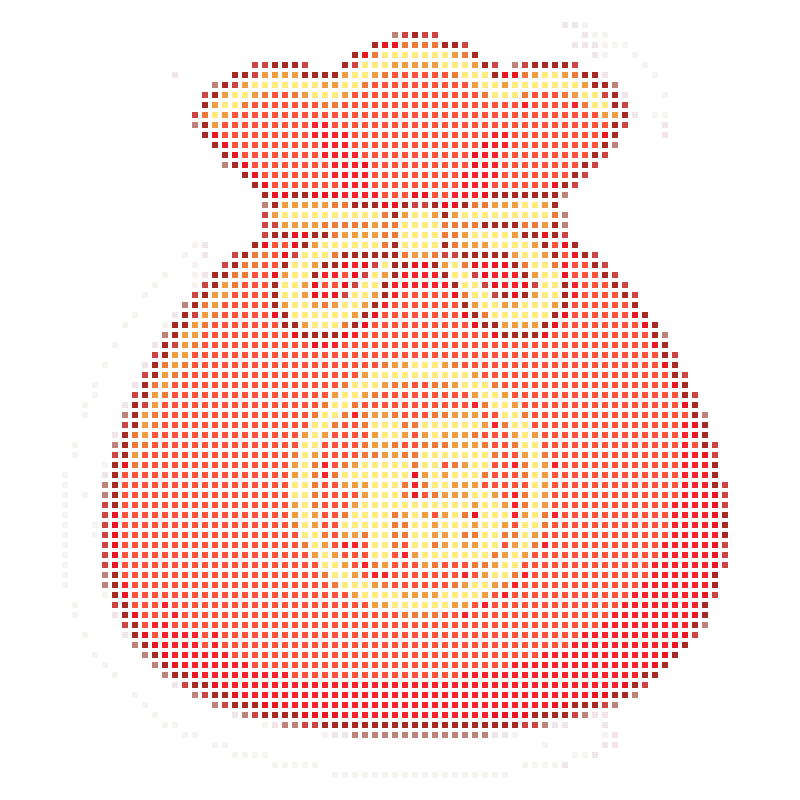 Cartoon-style red lucky bags carry good fortune and good fortune