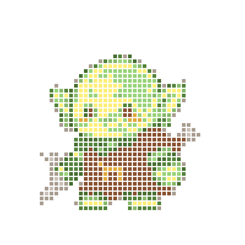 Chibi-style cute sword-wielding little green goblin image