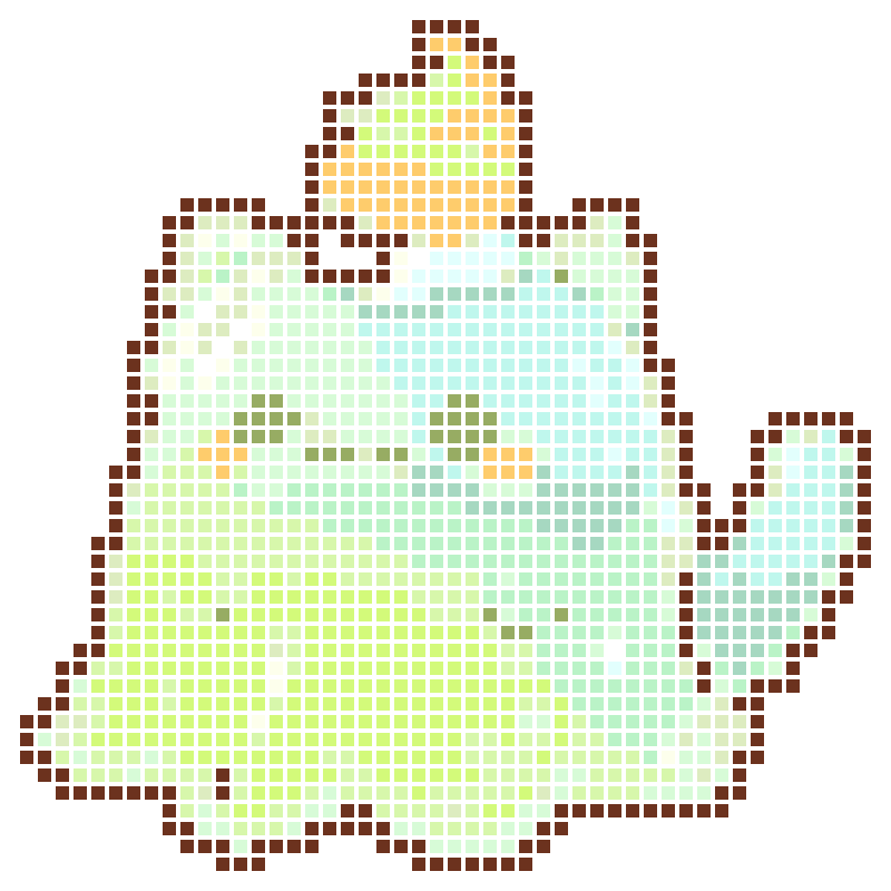 A soft, cute gradient slime kitten with ice cream on its head