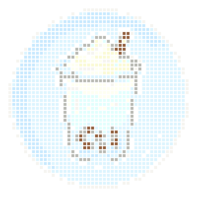 Cartoon cream on a light blue saucer topped with bubble milk tea