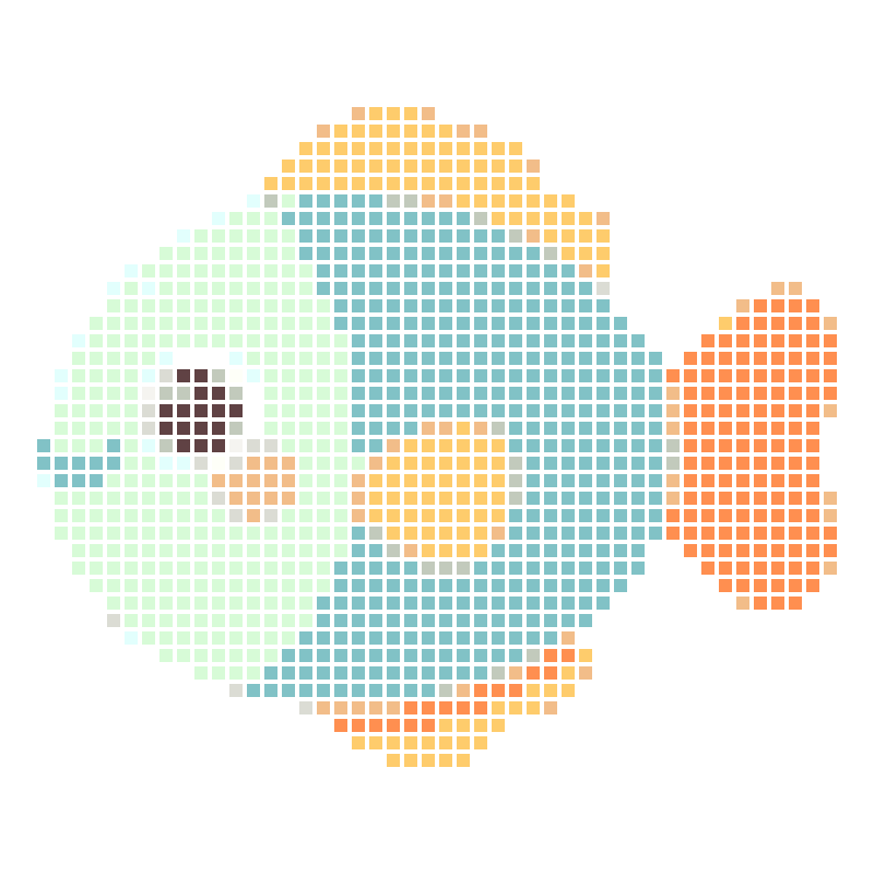A soft and fresh cartoon fish image