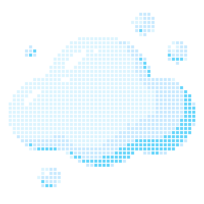 Cartoon light blue cloud bubbles with a fresh and cute style