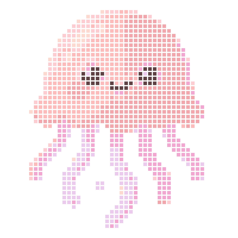 A soft and adorable pink cartoon little jellyfish