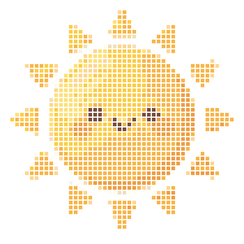 The cute cartoon smiling sun is full of warmth and healing