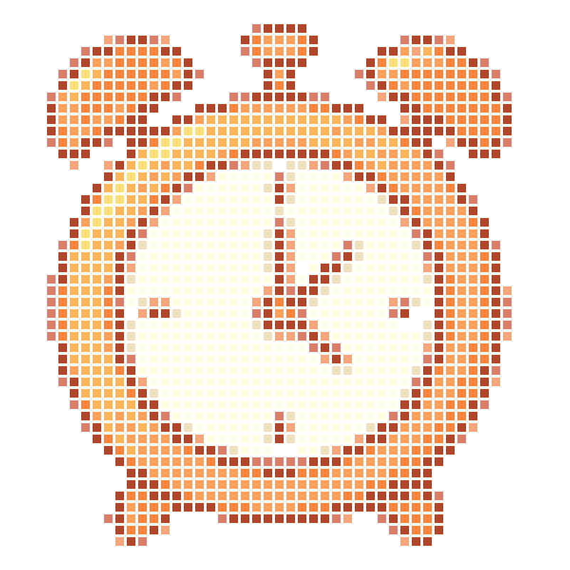 Cute cartoon orange retro mini alarm clock