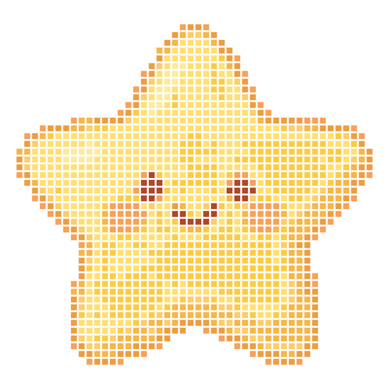 A cute cartoon smiling star image