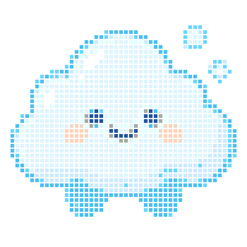 A cute cartoon little cloud with a cute smile