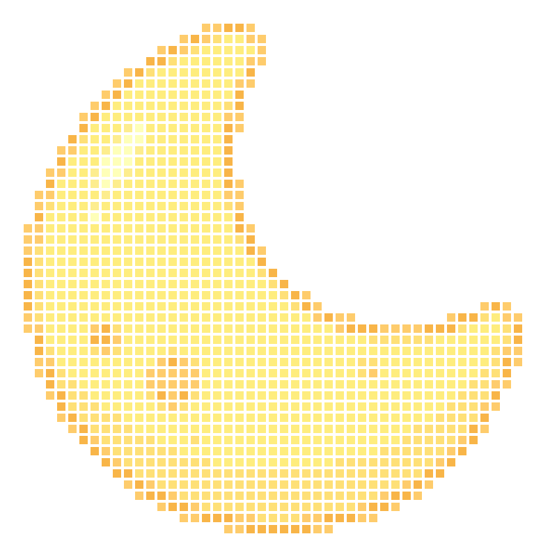 Cute cartoon yellow crescent with soft and fresh small patterns