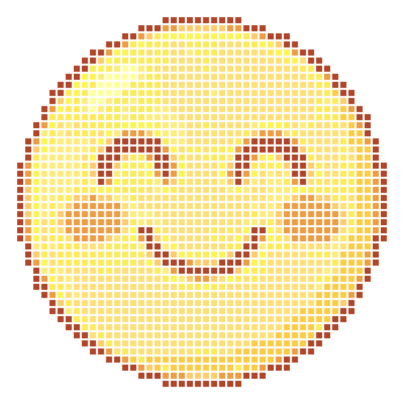 A healing smile cartoon expression with a blush