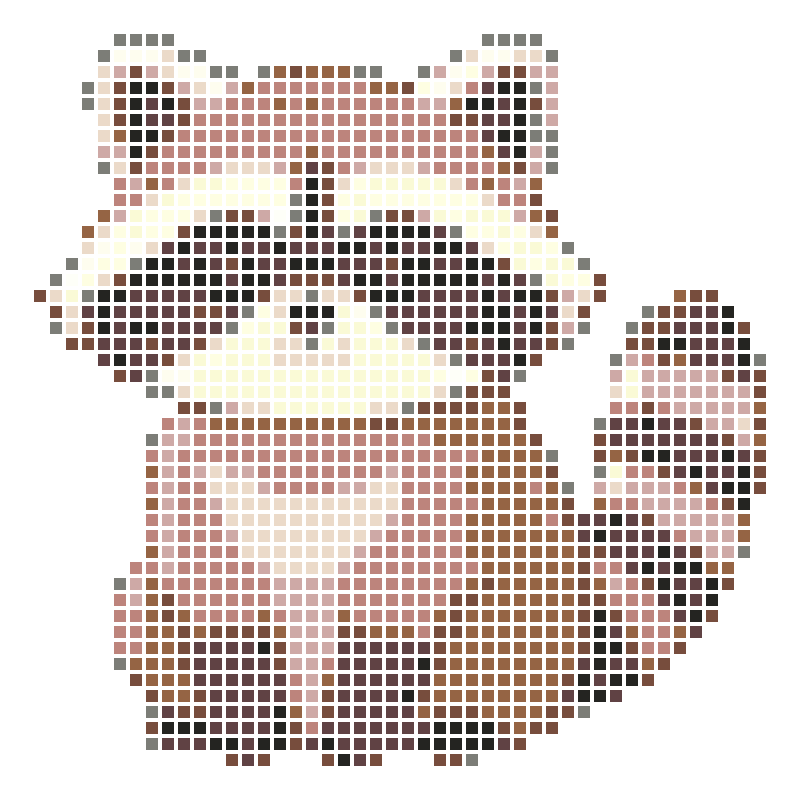 A cute and cute cartoon raccoon character