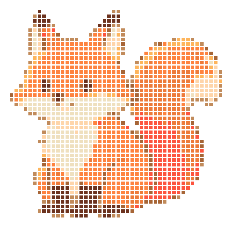 A cute and silly cartoon little fox character