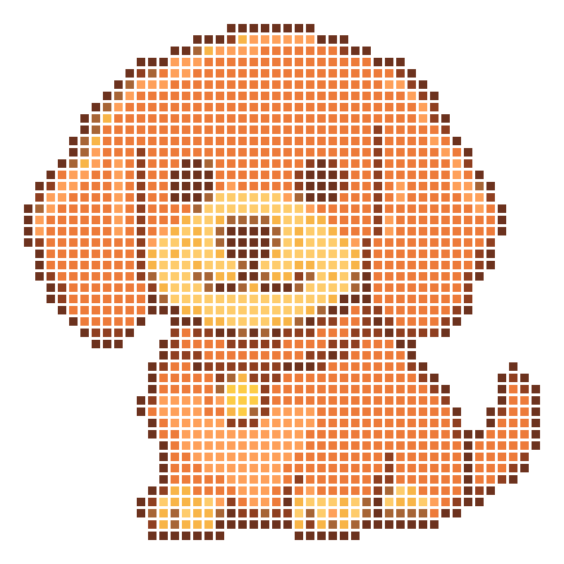A cute brown puppy in pixel art