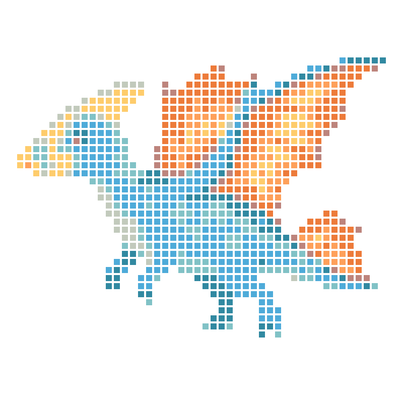 A brightly colored cartoon cute little flying dragon figure
