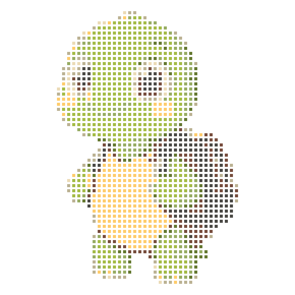 A cute cartoon turtle carrying a small backpack