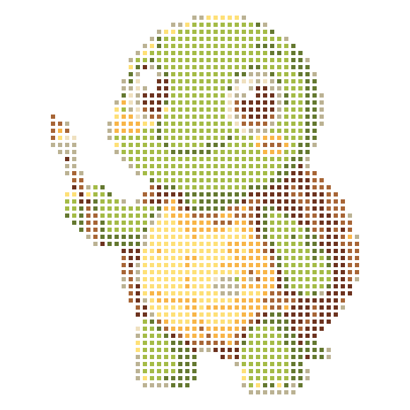 The adorable little turtle painter holds a brush and prepares to create