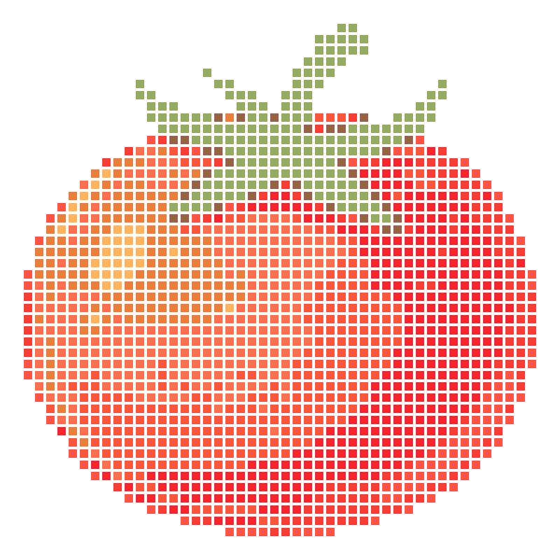 Hand-drawn cartoon plump and fresh red tomatoes