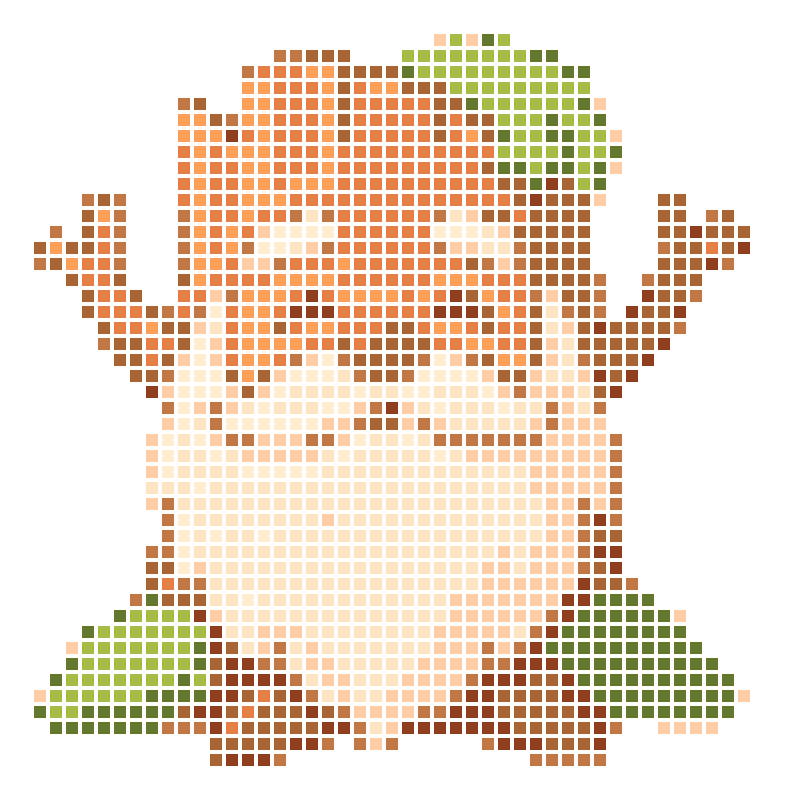 A lovable anthropomorphic old man with a tree stump