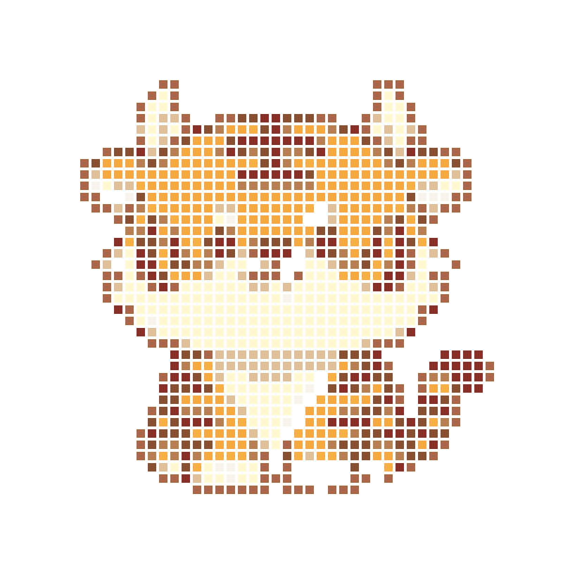 A cute cute cartoon tiger with horns
