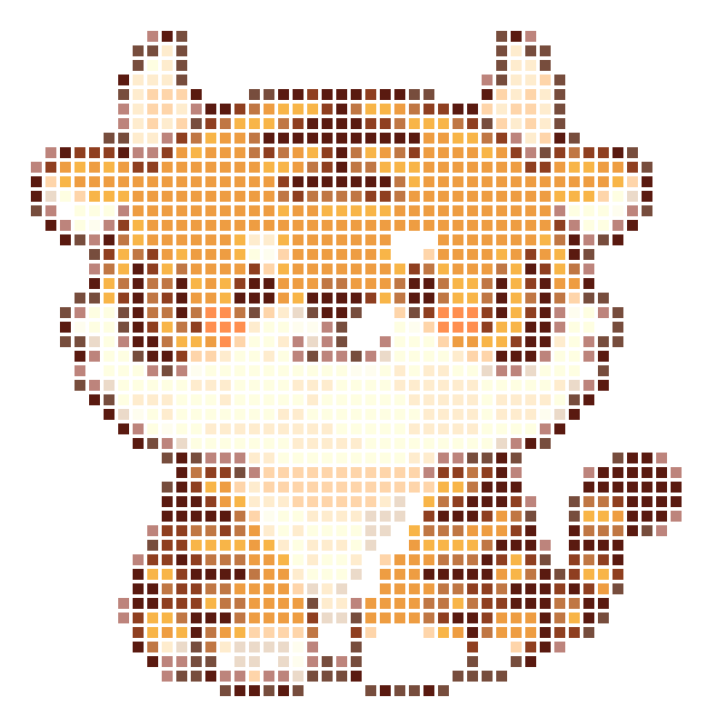A cute cute cartoon tiger with horns