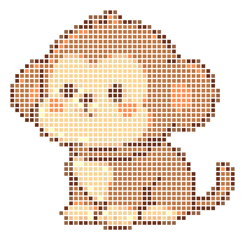 A cute and silly cartoon monkey with a soft and charming appearance