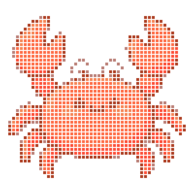 A cute cartoon orange crab illustration