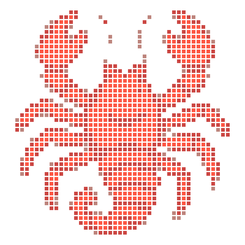 Cute cartoon smiling red scorpion illustration