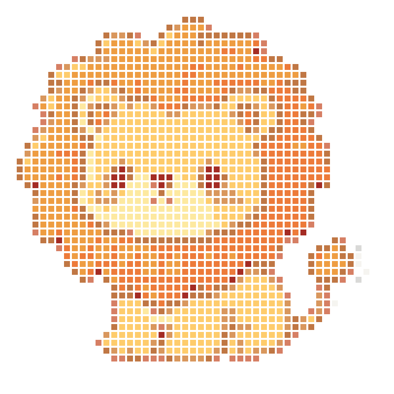 A cute and cute chibi-style cartoon lion character
