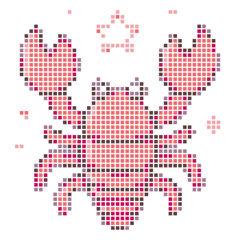 Cute pink cartoon crab paired with star decorations